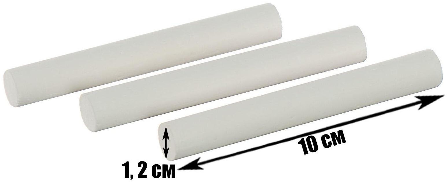 Мел школьный, белый, набор 12 штук, круглый, беспыльный, в картонной коробке