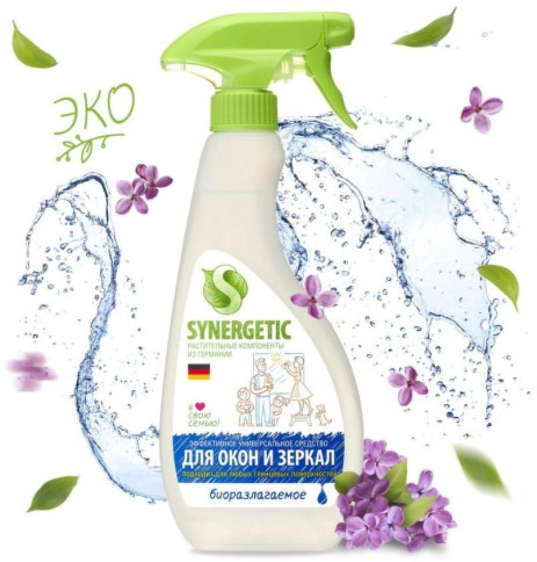 Средство для мытья стёкол, зеркал и мебели Synergetic, 500 мл