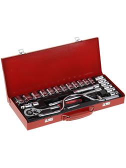 Набор инструментов в металлическом кейсе ТУНДРА, автомобильный, CrV, 1/2