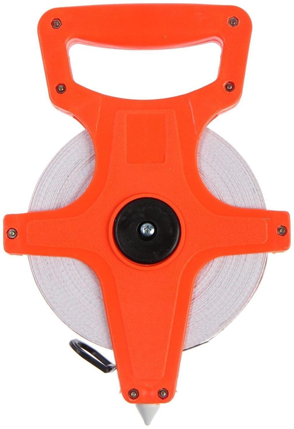 Рулетка геодезическая ТУНДРА, фиберглассовая лента, 50 м