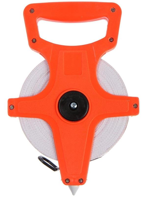 Рулетка геодезическая ТУНДРА, фиберглассовая лента, 50 м