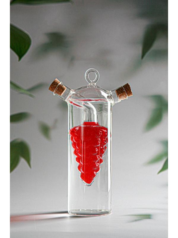 Бутыль стеклянная 2 в 1 для соусов и масла «Фьюжн. Виноград», 300/50 мл, 11×6,5×23 см