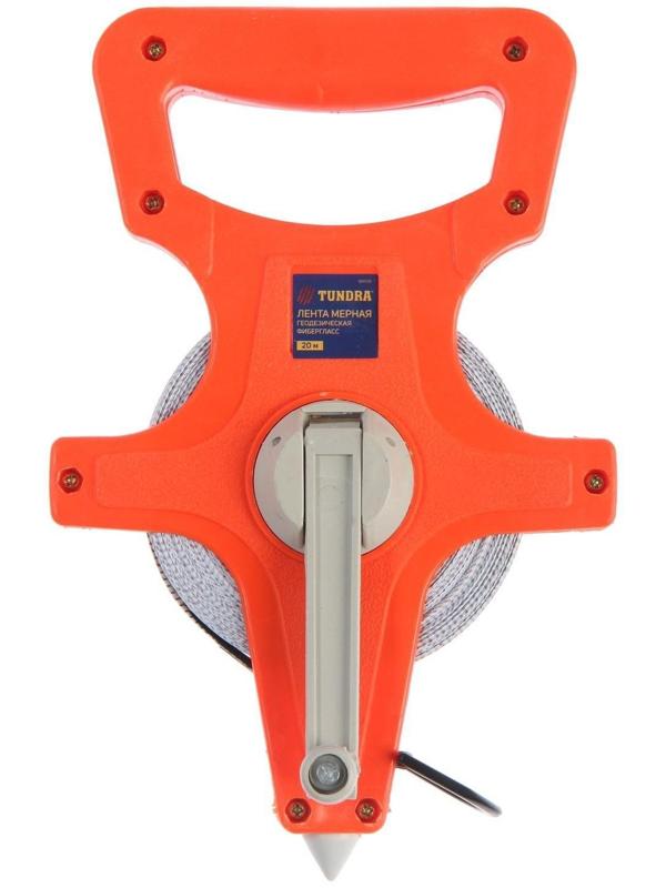 Рулетка геодезическая ТУНДРА, фиберглассовая лента, 20 м