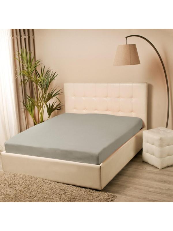 Простыня на резинке «Купу-купу», 180х200х20 см, серый, трикотаж