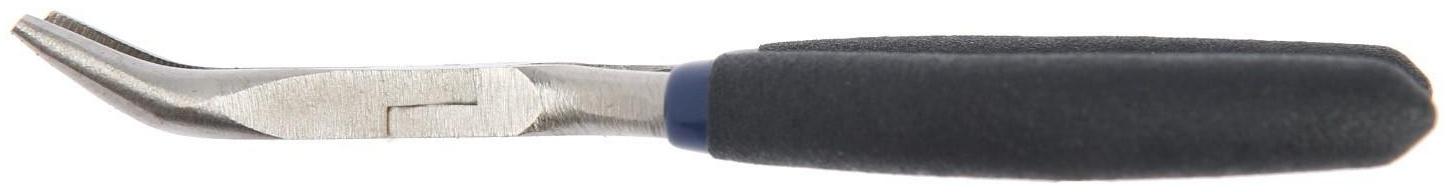 Длинногубцы изогнутые ТУНДРА mini, никелированные, обрезиненные рукоятки, 125 мм