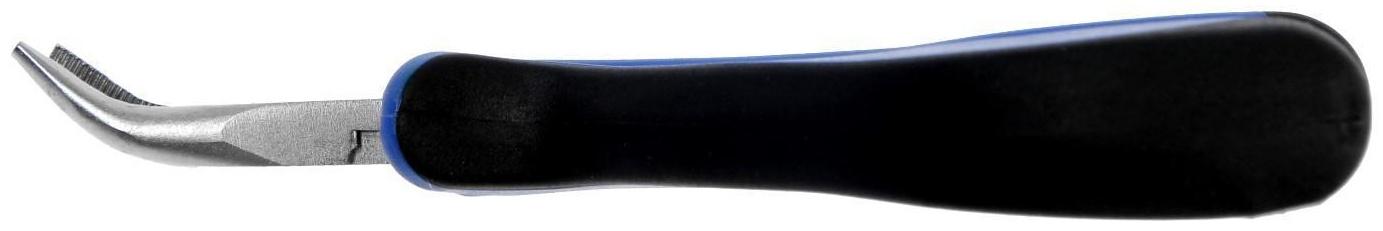 Длинногубцы изогнутые ТУНДРА mini, никелированные, двухкомпонентные рукоятки, 125 мм