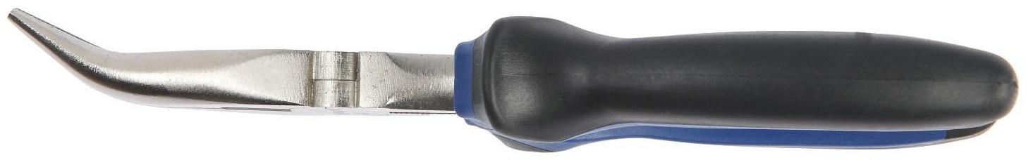 Длинногубцы изогнутые ТУНДРА, CrV, никелированные, двухкомпонентные рукоятки, 180 мм