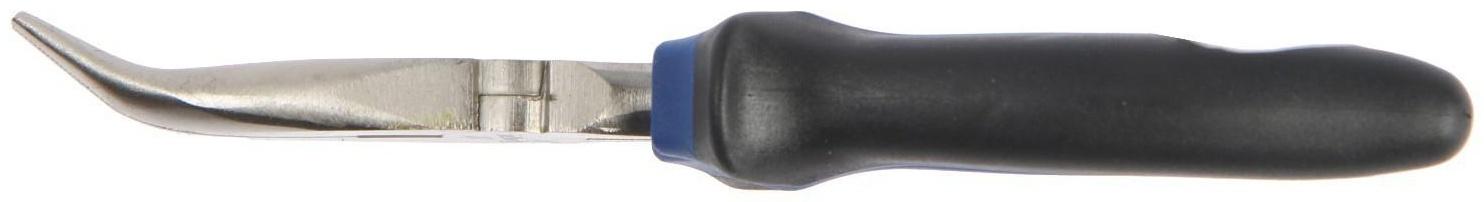 Длинногубцы изогнутые ТУНДРА, CrV, никелированные, двухкомпонентные рукоятки, 200 мм