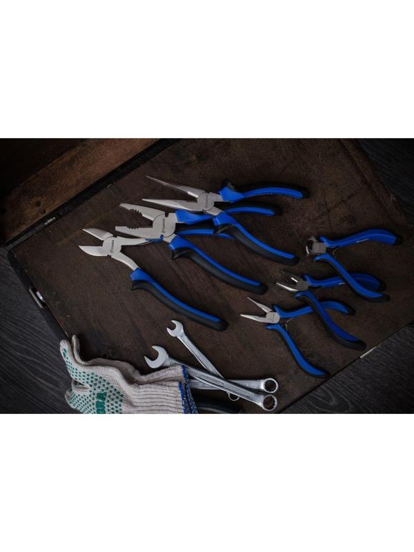 Плоскогубцы ТУНДРА mini, никелированные, двухкомпонентные рукоятки, 120 мм