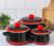 Набор кастрюль «Кармен», 3 предмета: 2 л, 4 л, 5,5 л, индукция, цвет чёрно-красный