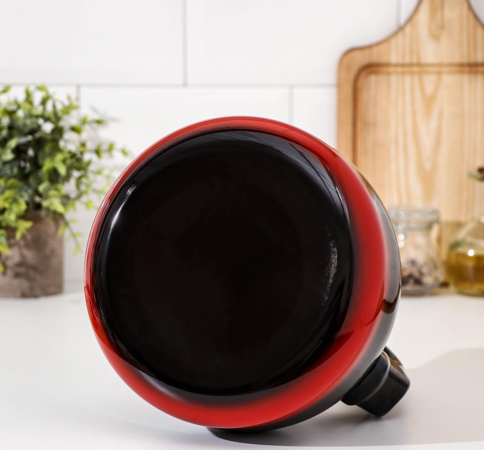Чайник со свистком «Кармен», 3 л, фиксированная ручка, индукция, цвет чёрно-красный