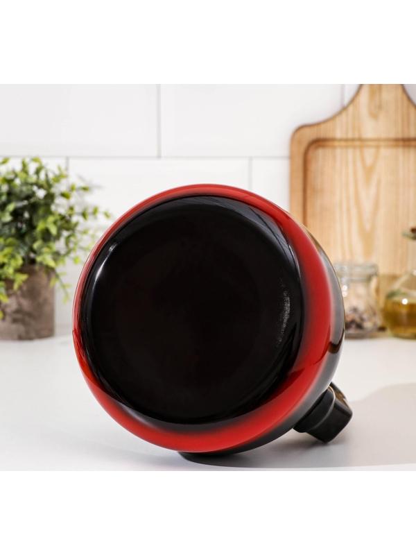 Чайник со свистком «Кармен», 3 л, фиксированная ручка, индукция, цвет чёрно-красный