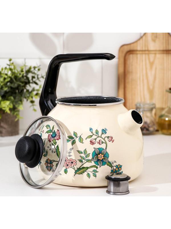 Чайник со свистком «Луговые цветы» 3 л, фиксированная ручка