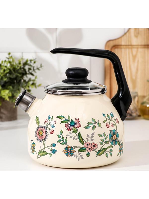 Чайник со свистком «Луговые цветы» 3 л, фиксированная ручка