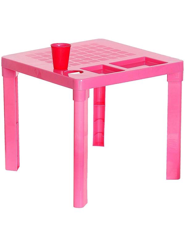 Детский стол с подстаканником, цвет розовый