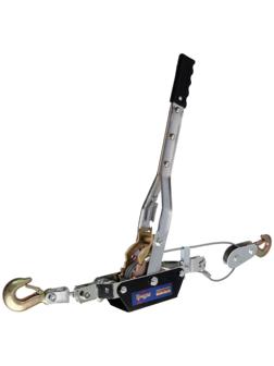 Лебедка рычажная ТУНДРА, двойное храповое колесо, тяга 4 т (подъем 1.6 т), трос 2 метра