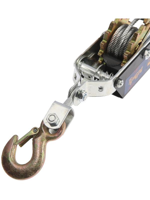 Лебедка рычажная ТУНДРА, двойное храповое колесо, тяга 2 т (подъем 0.8 т), трос 2 метра