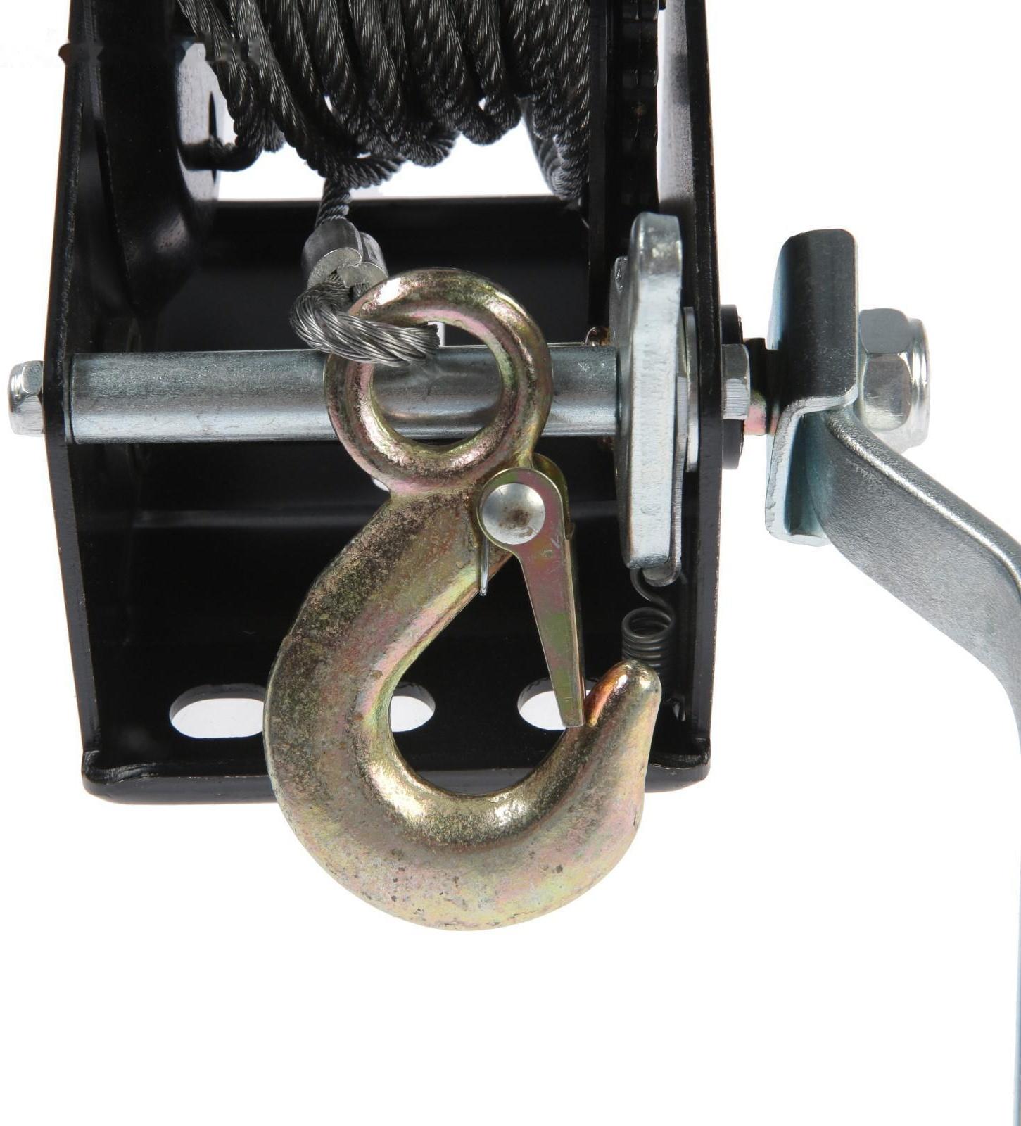 Лебедка ручная барабанная тяговая ТУНДРА, 1400 кг, металлический трос 10 метров