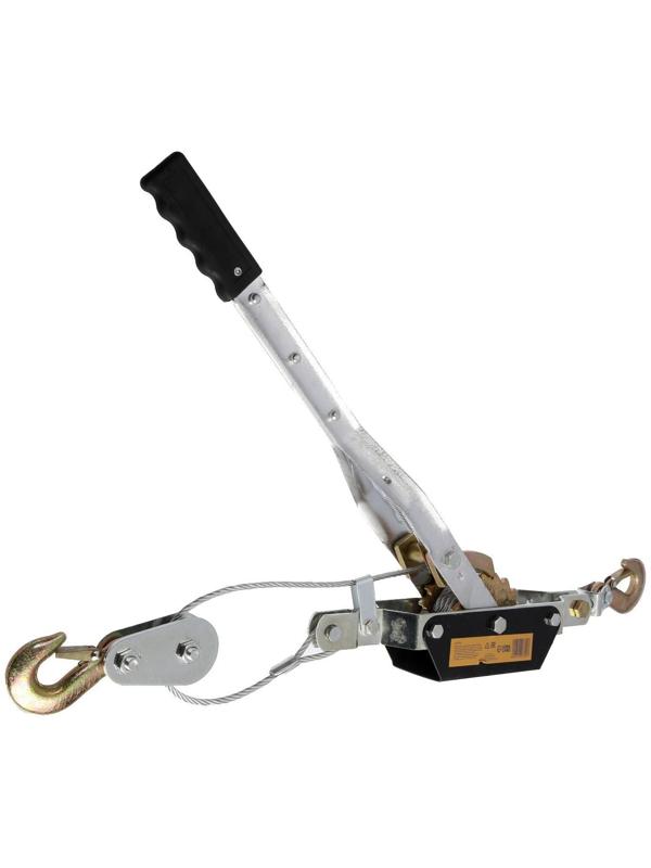 Лебедка рычажная ТУНДРА, двойное храповое колесо, тяга 4 т (подъем 1.6 т), трос 3 метра