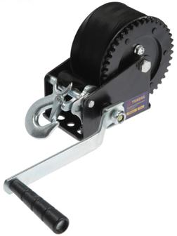 Лебедка ручная барабанная тяговая ТУНДРА, 1400 кг, трос-ремень 10 метров