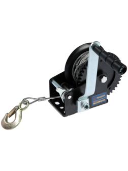 Лебедка ручная барабанная тяговая ТУНДРА, 1000 кг, металлический трос 10 метров