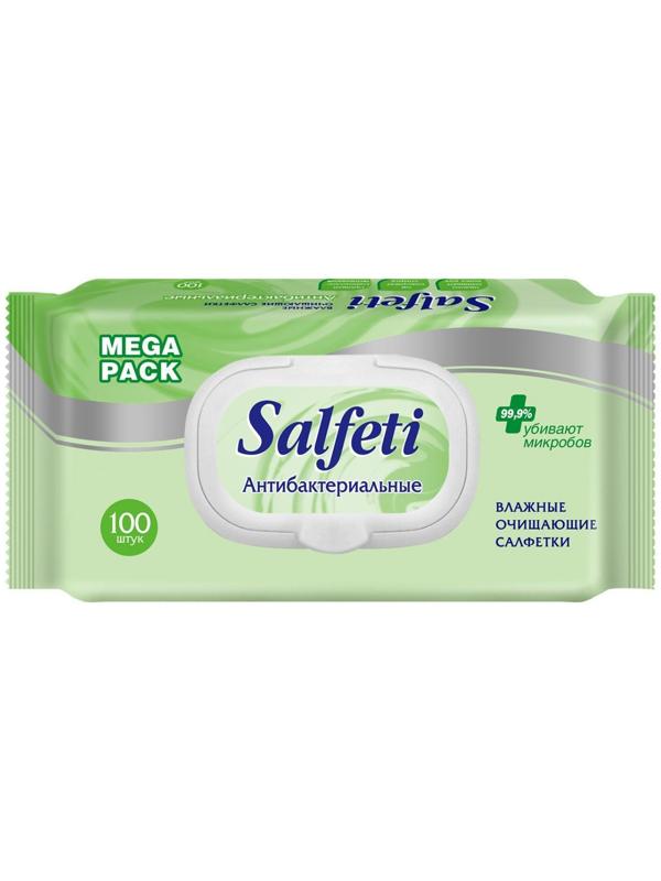Влажные салфетки Salfeti, антибактериальные, 100 шт.