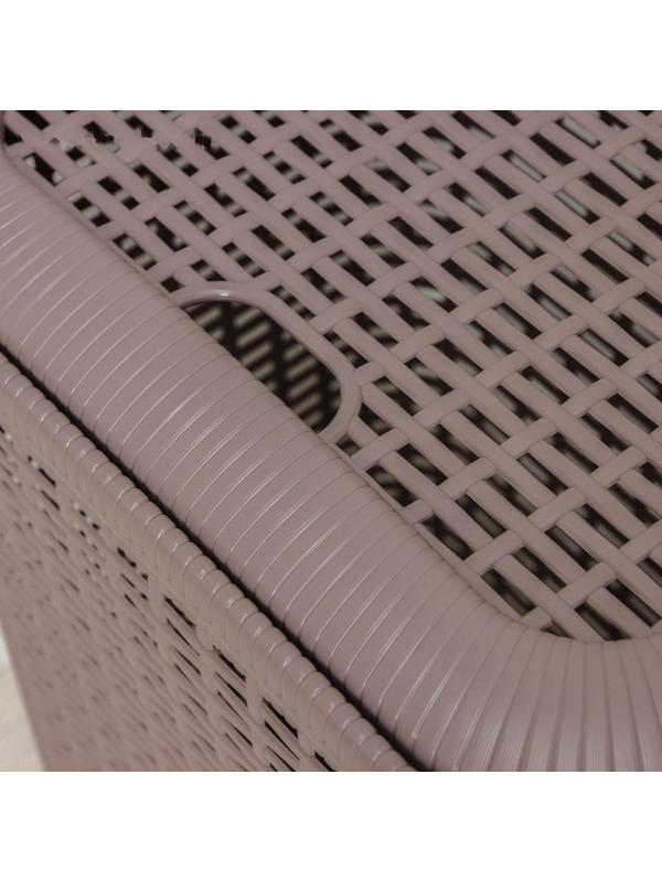 Корзина бельевая с крышкой, 50 л, 42×31×56 см, цвет МИКС