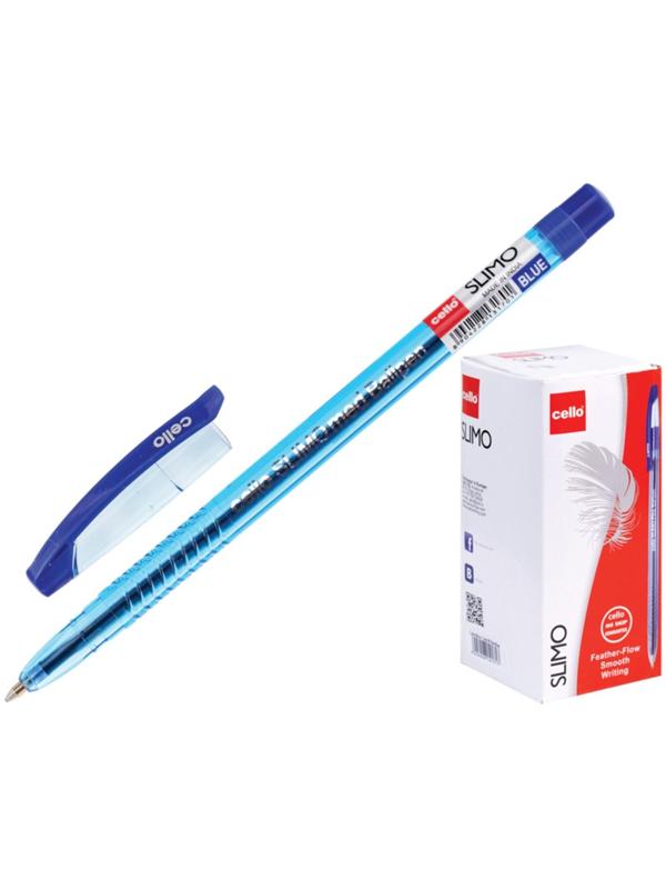Ручка шариковая Cello Slimo, узел 1.0 мм, чернила синие, корпус синий