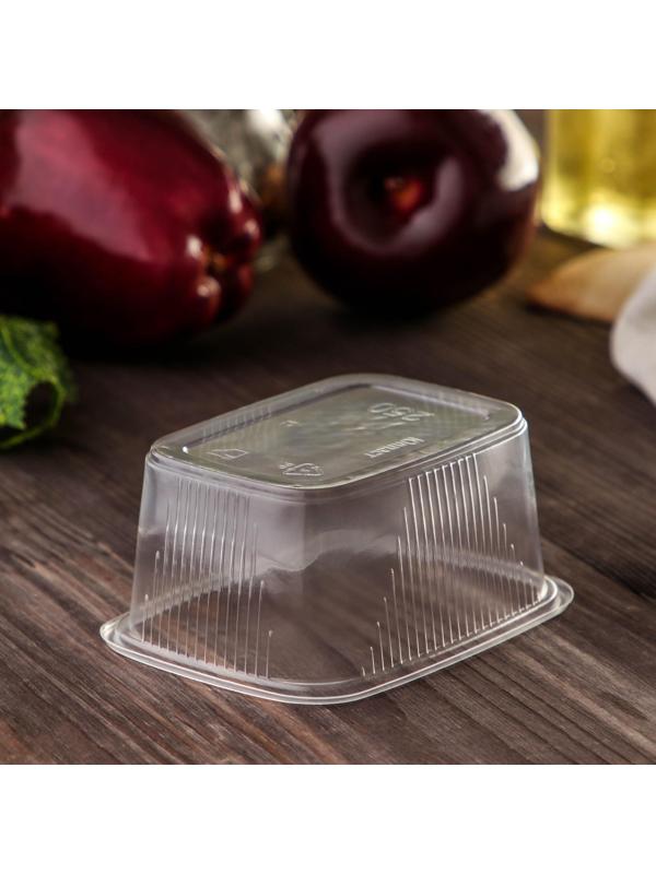 Набор одноразовых контейнеров с крышкой, 250 мл, 10,8×8,2×4,6 см, 10 шт, цвет прозрачный