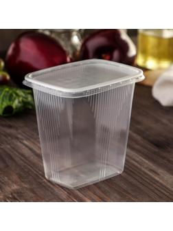 Набор одноразовых контейнеров с крышкой, 500 мл, 10,8×8,2×9,2 см, 10 шт, цвет прозрачный