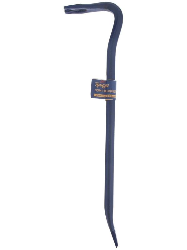 Лом-гвоздодер ТУНДРА, 65 сталь, шестигранный, 450 х 14 мм
