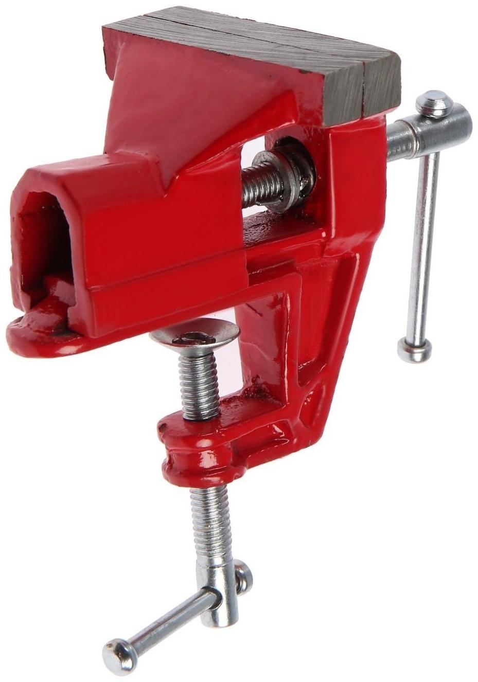 Тиски слесарные ТУНДРА, винтовой зажим, 80 мм