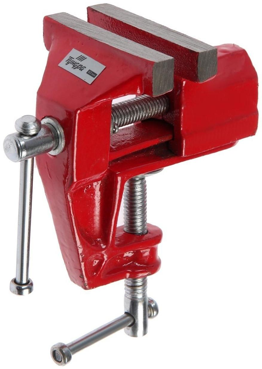 Тиски слесарные ТУНДРА, винтовой зажим, 60 мм