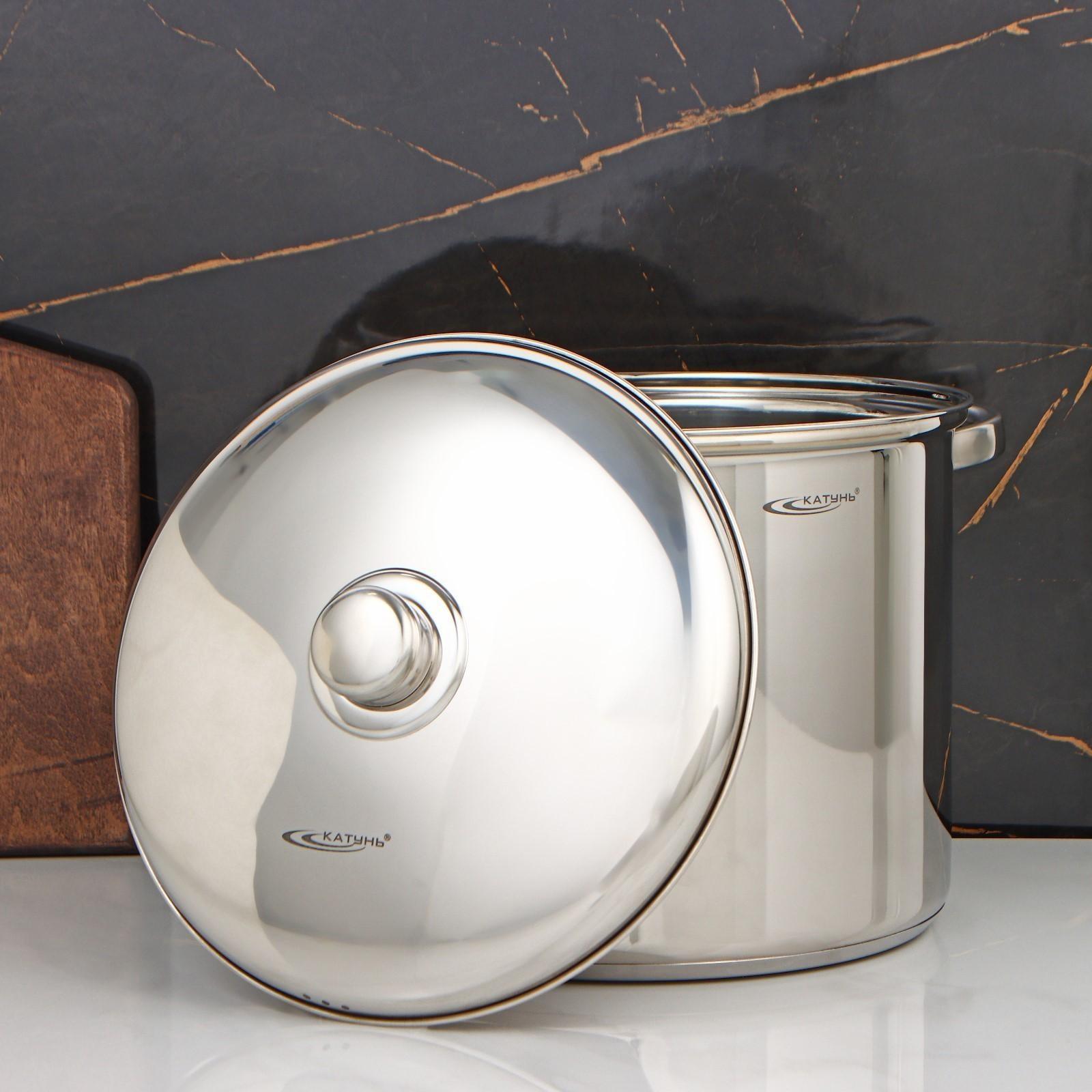 Кастрюля «Гретта», 11 л, d=26 см, металлическая крышка, капсульное дно, индукция, цвет серебряный