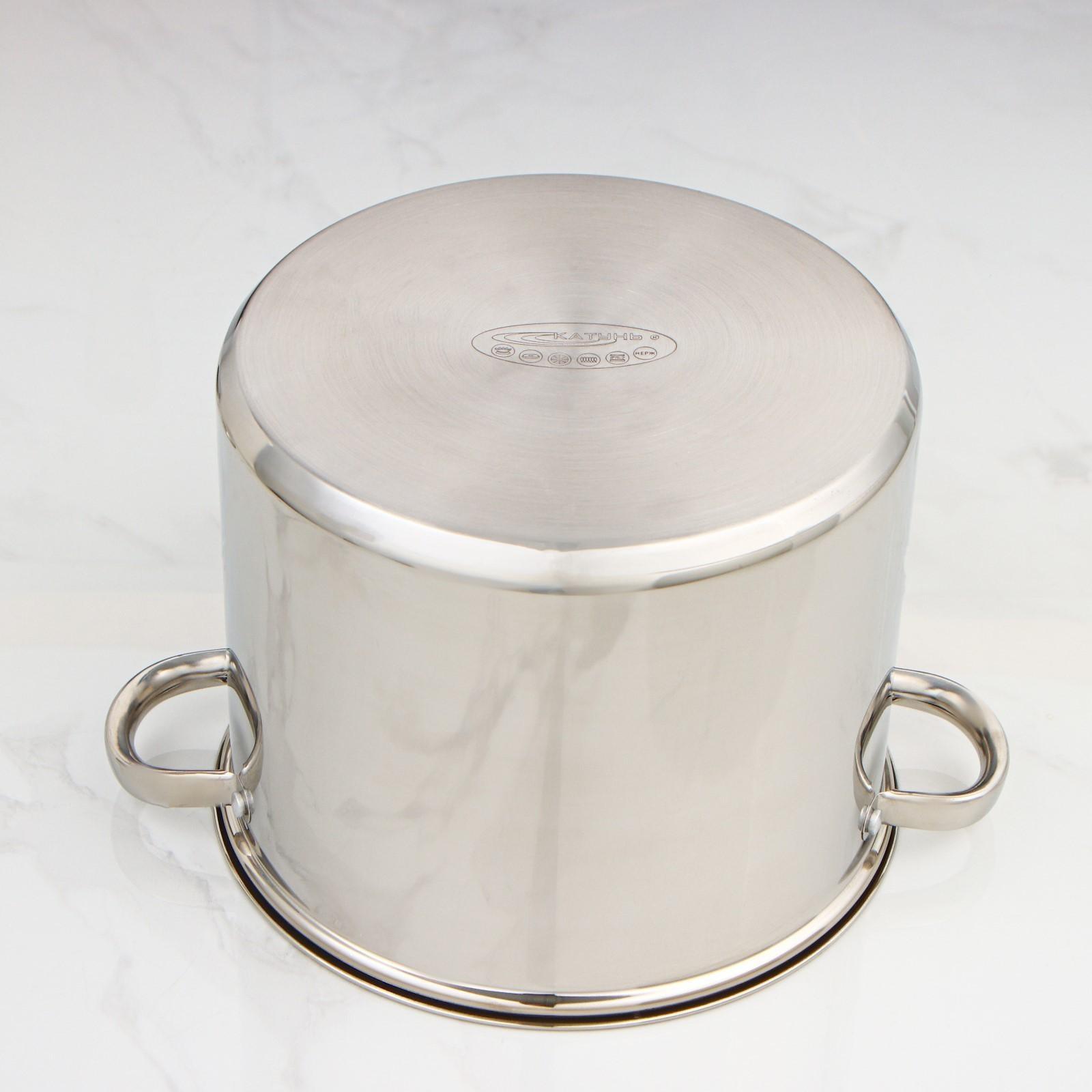 Кастрюля «Гретта», 11 л, d=26 см, металлическая крышка, капсульное дно, индукция, цвет серебряный