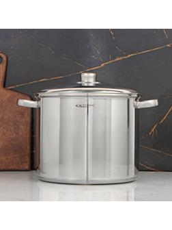 Кастрюля «Гретта», 11 л, d=26 см, металлическая крышка, капсульное дно, индукция, цвет серебряный