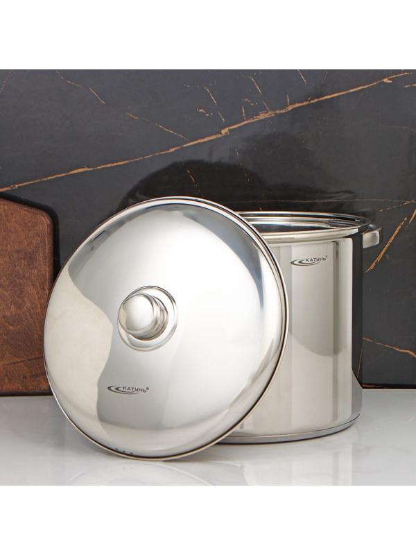 Кастрюля «Гретта», 11 л, d=26 см, металлическая крышка, капсульное дно, индукция, цвет серебряный