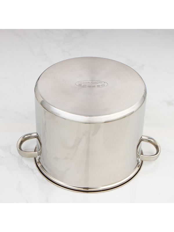 Кастрюля «Гретта», 11 л, d=26 см, металлическая крышка, капсульное дно, индукция, цвет серебряный