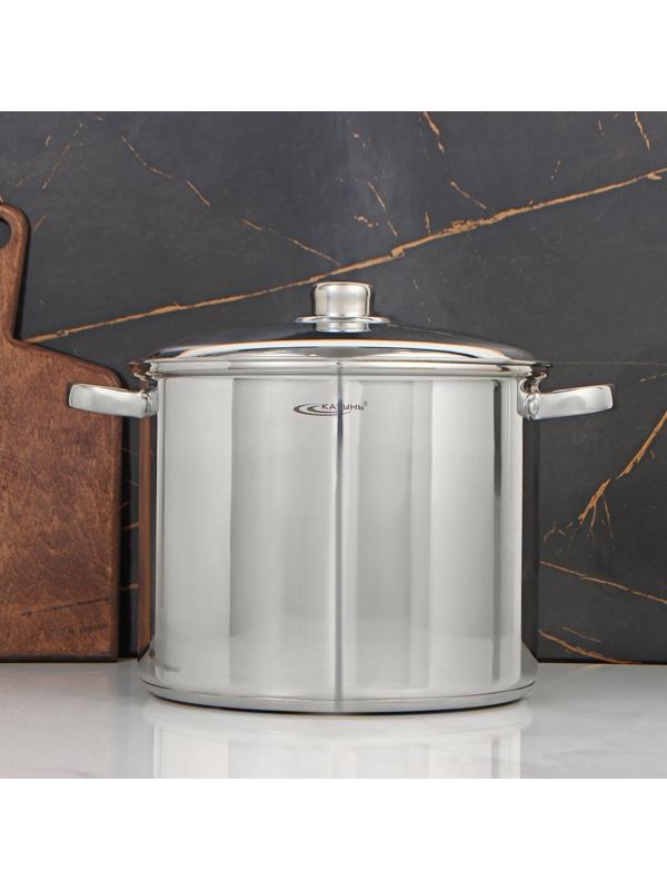 Кастрюля «Гретта», 11 л, d=26 см, металлическая крышка, капсульное дно, индукция, цвет серебряный