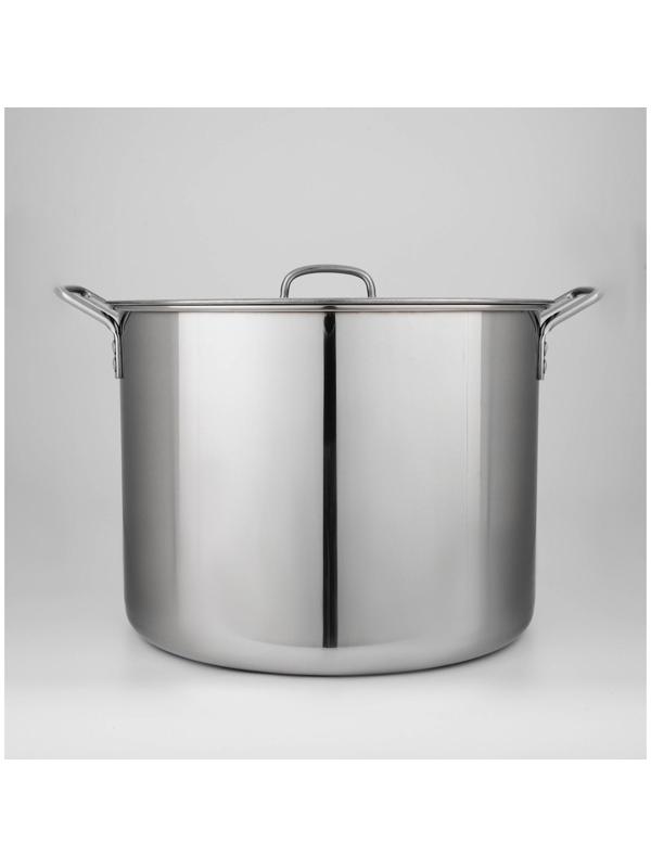 Котел «Общепит», 34 л, d=40 см, h=30 см, металлическая крышка, клёпаные ручки