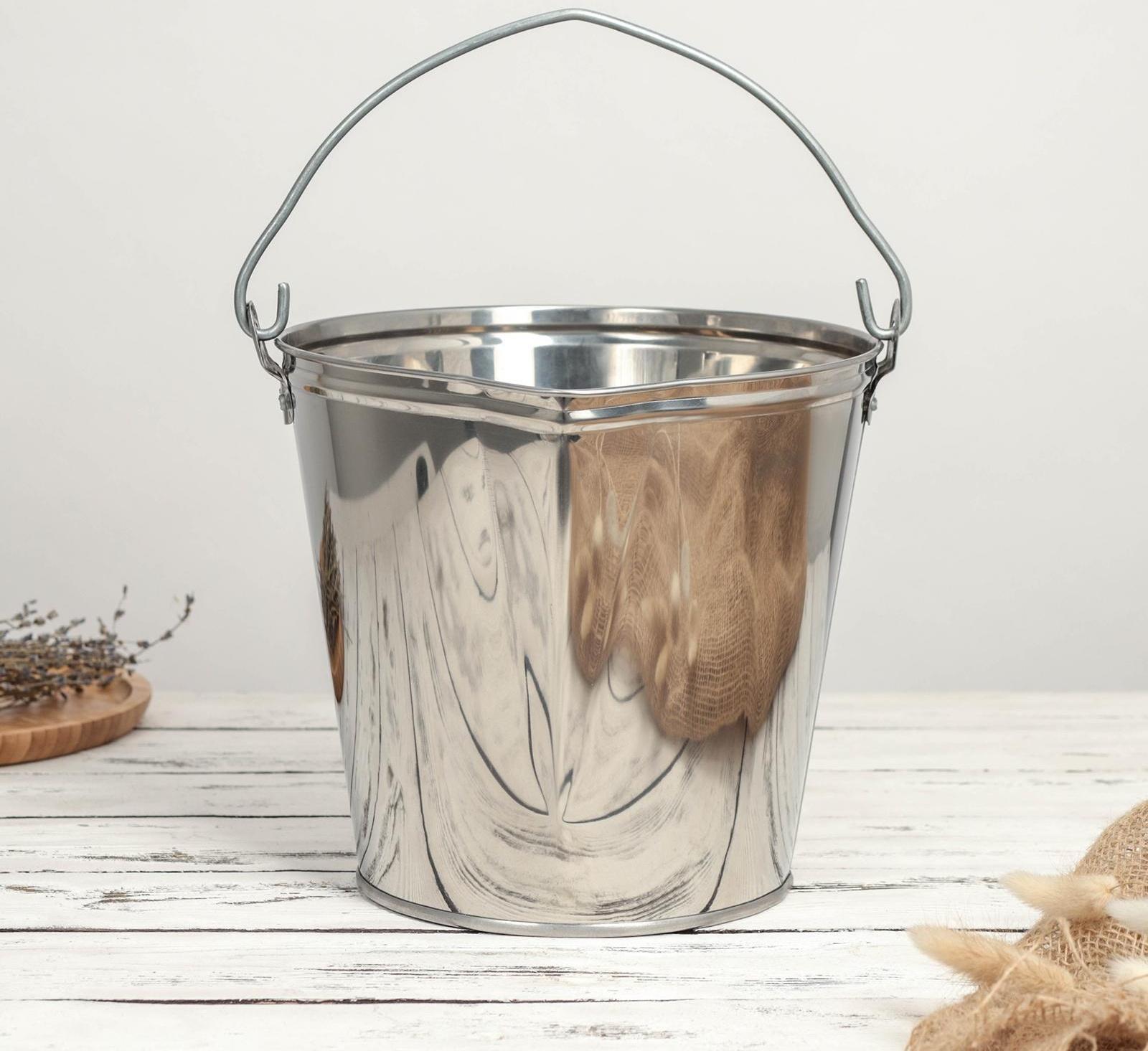 Подойник, 7 л, нержавеющая сталь, ГОСТ