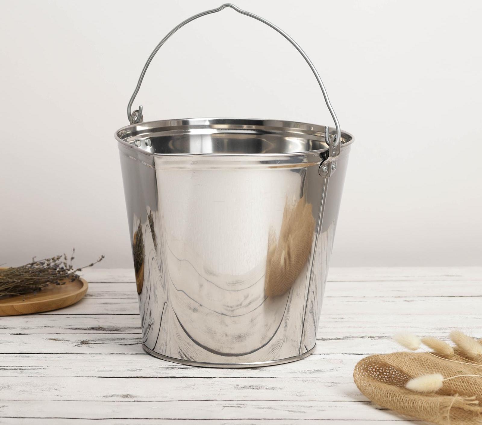 Подойник, 12 л, нержавеющая сталь, ГОСТ