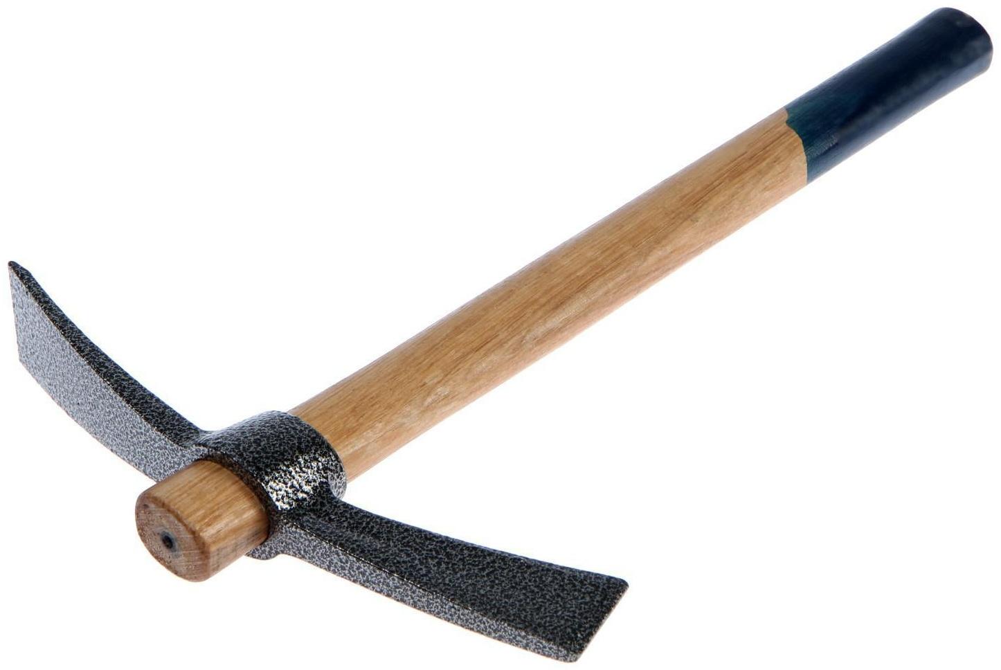 Кирка ТУНДРА, кованая, деревянная рукоятка 380 мм, двухплоскостная, 500 г