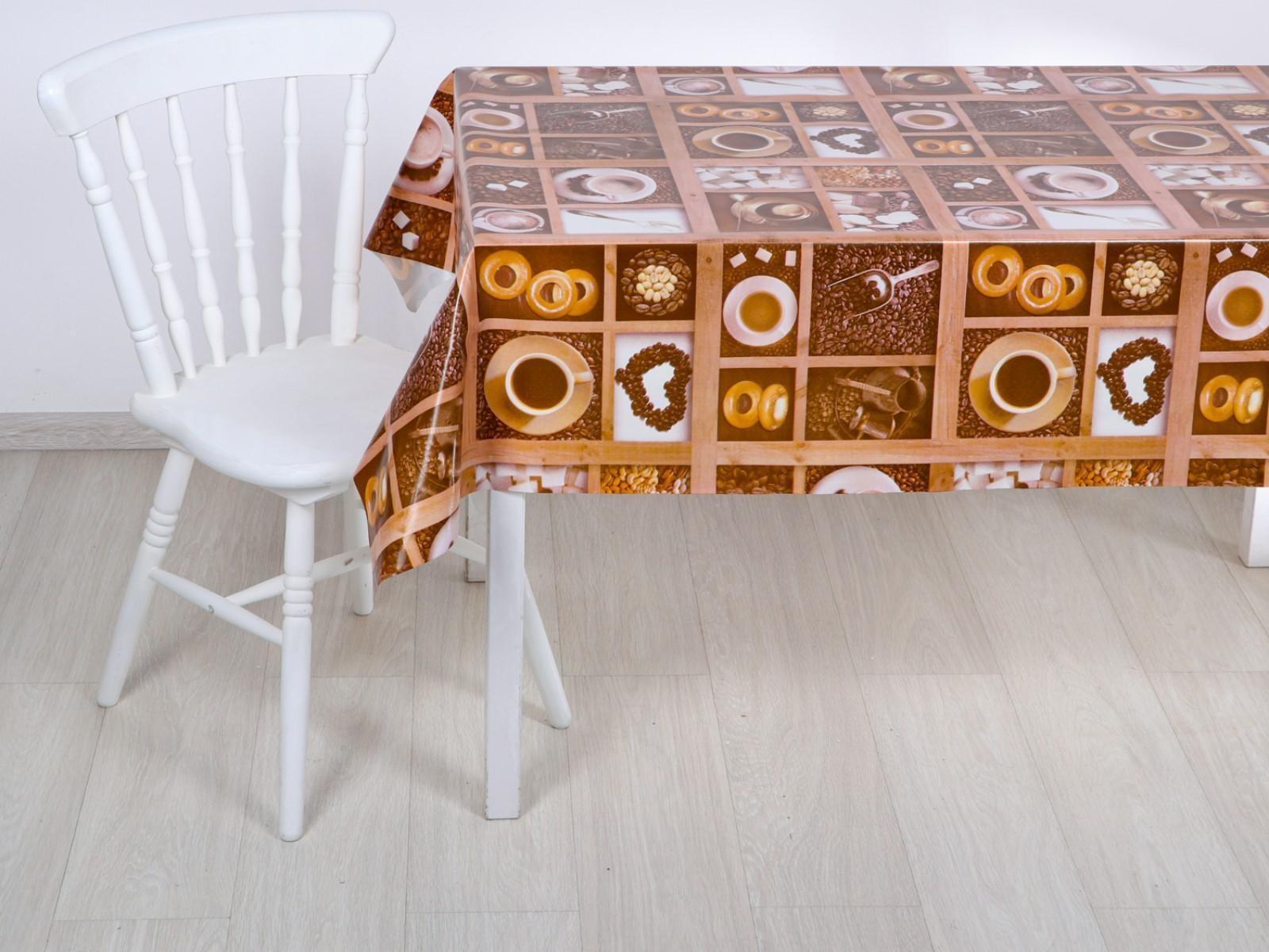 Клеёнка столовая на тканой основе «Кофе», 1,25×25 м