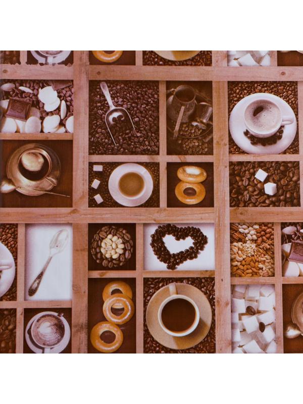 Клеёнка столовая на тканой основе «Кофе», 1,25×25 м