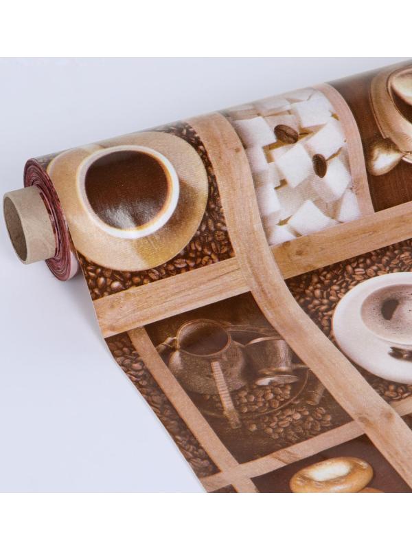 Клеёнка столовая на тканой основе «Кофе», 1,25×25 м