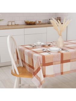 Клеенка столовая на нетканой основе 1,35×25 м «Клетка бежевая»