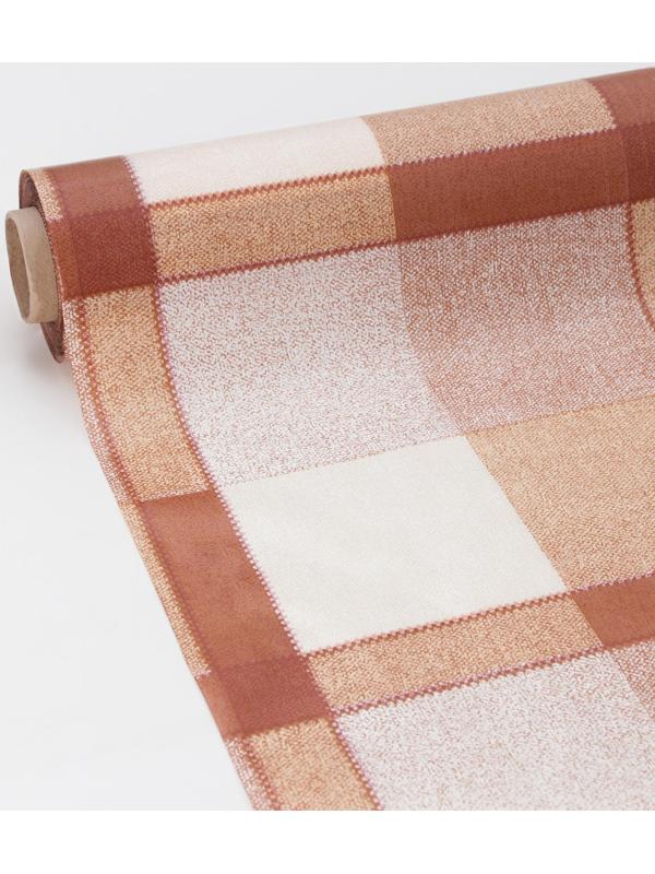 Клеенка столовая на нетканой основе 1,35×25 м «Клетка бежевая»