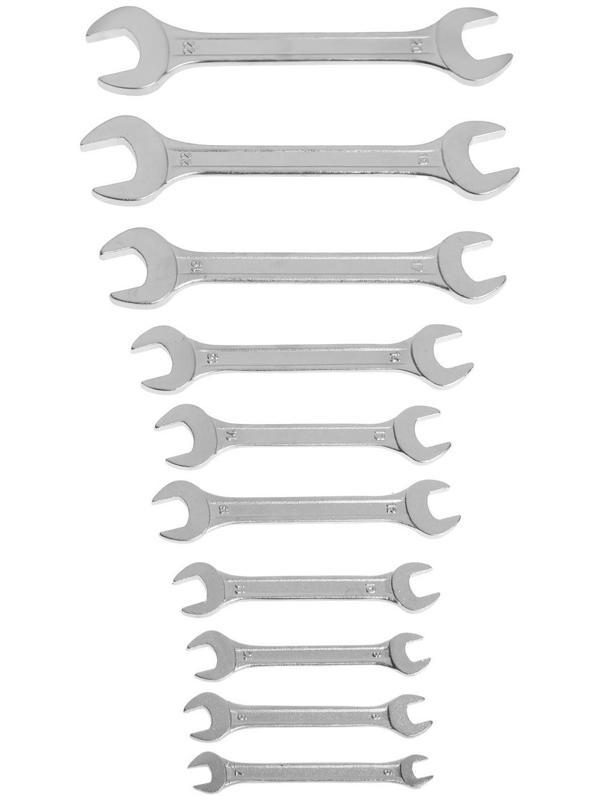 Набор ключей рожковых в холдере ТУНДРА, хромированные, 6 - 22 мм, 10 шт.