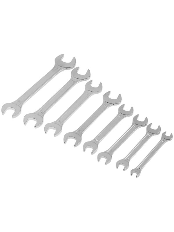 Набор ключей рожковых в холдере ТУНДРА, хромированные, 6 - 17 мм, 8 шт.